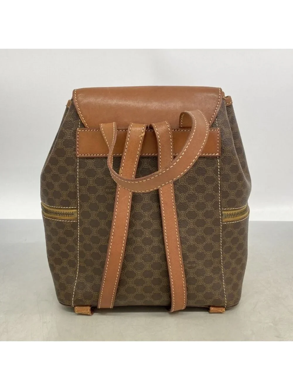 Celine Backpack Macadam Brown Gold